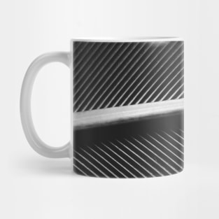 Cool silver gray elegant texture geometric lines Close up macro photograph pigeon feather Mug